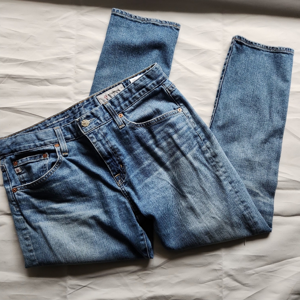 AG Adriano Goldschmied Size 29R Ex-Boyfriend Slim Light‎ Wash Distressed Jeans